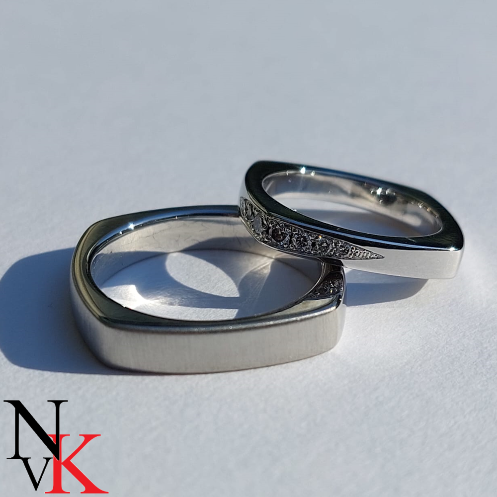 NvK Goudsmederij platina trouwringen met diamant